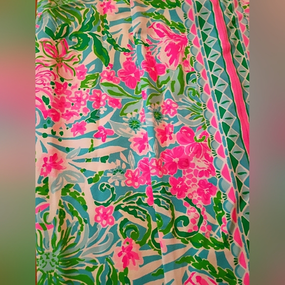 Lilly Pulitzer Vibrant Pink and Green Tropical Midi Dress - Picture 2 of 9